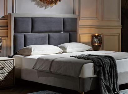 Bedroom 3 pcs. Set Bed 2x Bedside table Console Beds Double Upholstery Hotel
